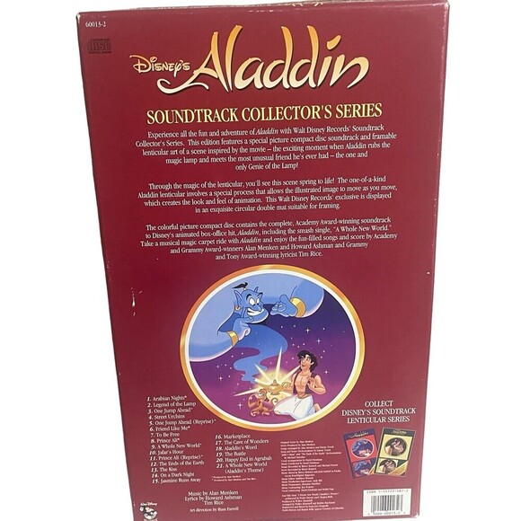 1992 Disney ALADDIN Soundtrack CD Collector's Series ~ Lenticular Art - Picture 3 of 15